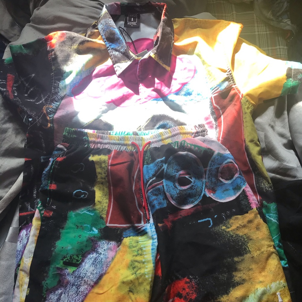 TANGO HOTEL BUTTON DOWN T-SHIRT & SHORTS SET